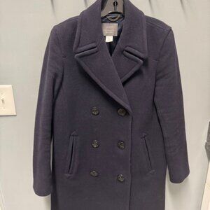 J Crew Wool Navy Coat Size 12